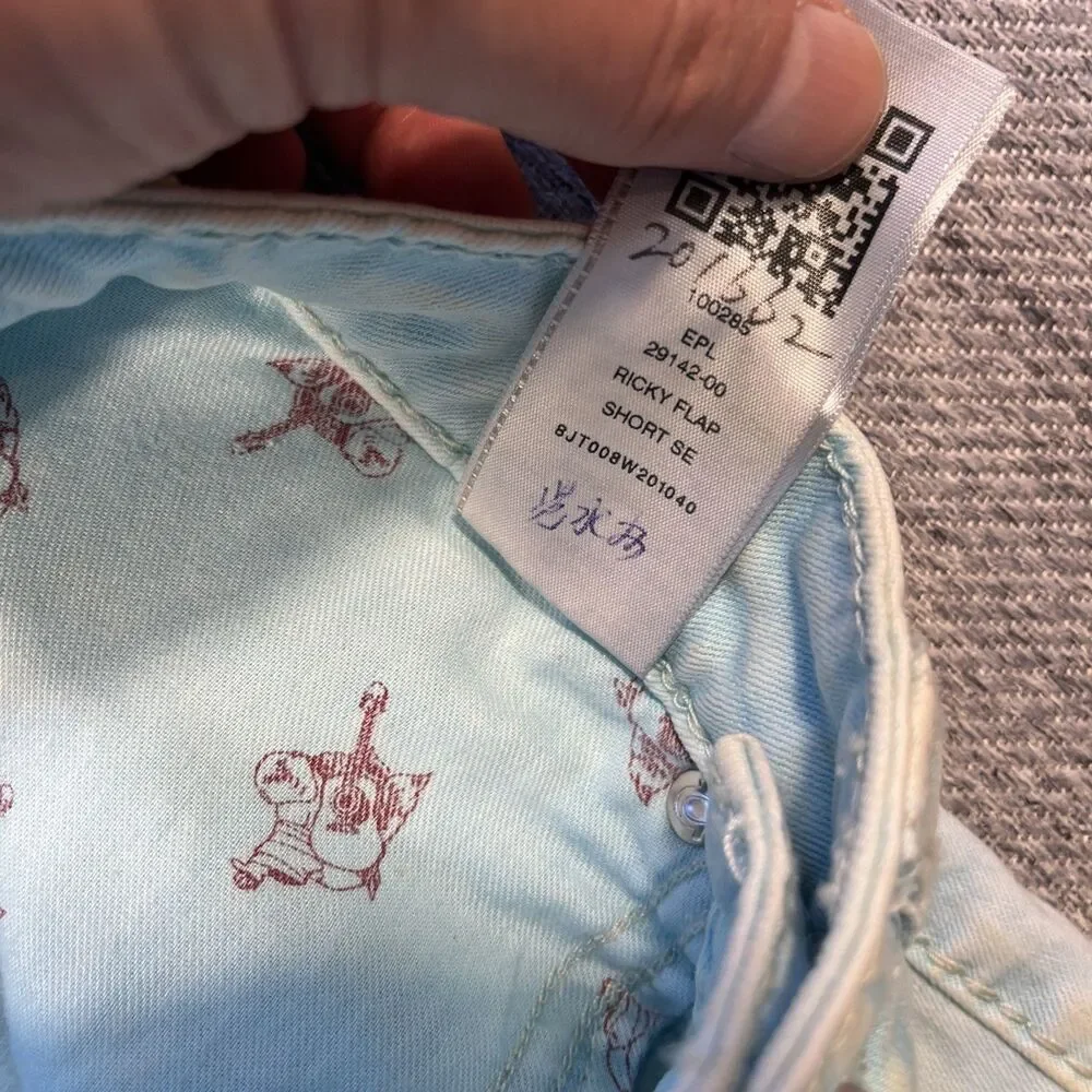 True Religion Jennie Curvy Skinny Short SE Ricky Jeans Size 27 Aqua/Turquoise